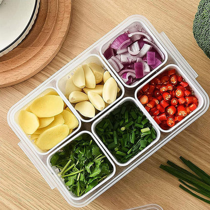 Wukusy fridge storage box for freezer and refrigerator, clear vegetable crisper container with drainage, ideal for kitchen food organization