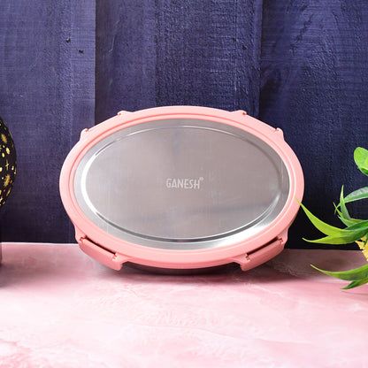 Wukusy Ganesh Classy 2-piece stainless steel lunch box set featuring durable, eco-friendly containers for lunch and snacks.
