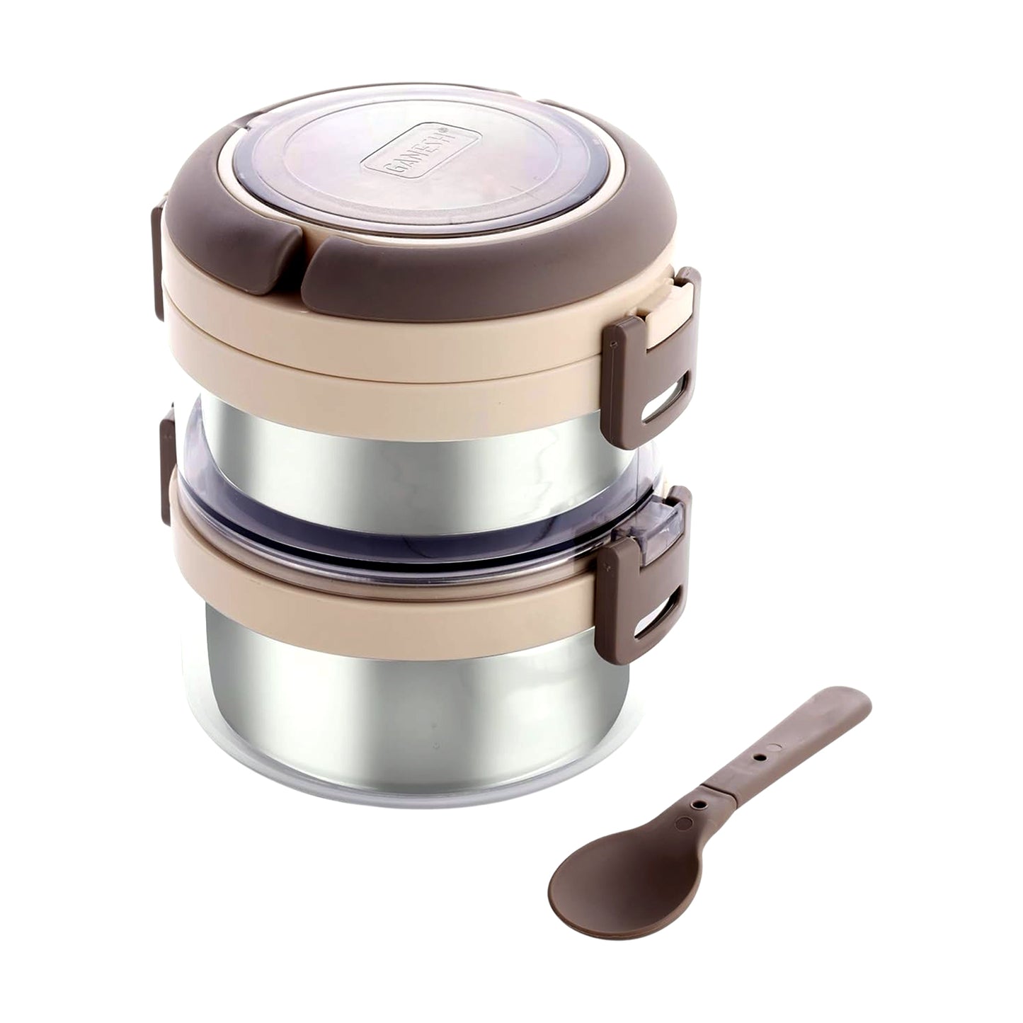 Wukusy Ganesh Steko-2 double-layer stainless steel insulated lunch box set for home and kitchen use