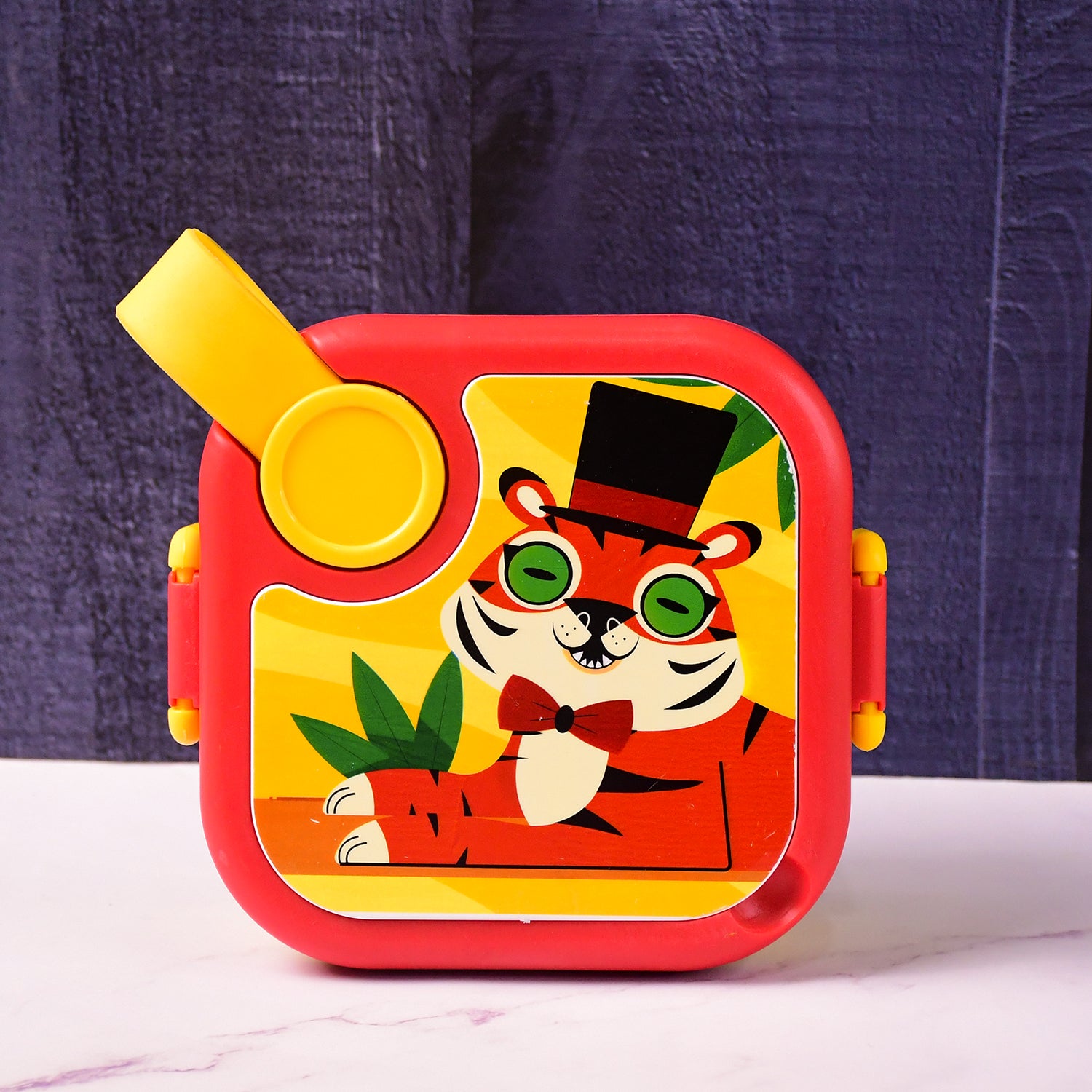 Ganesh Tangy Kids stainless steel lunch box by Wukusy, durable container with colorful design for children's lunch storage.