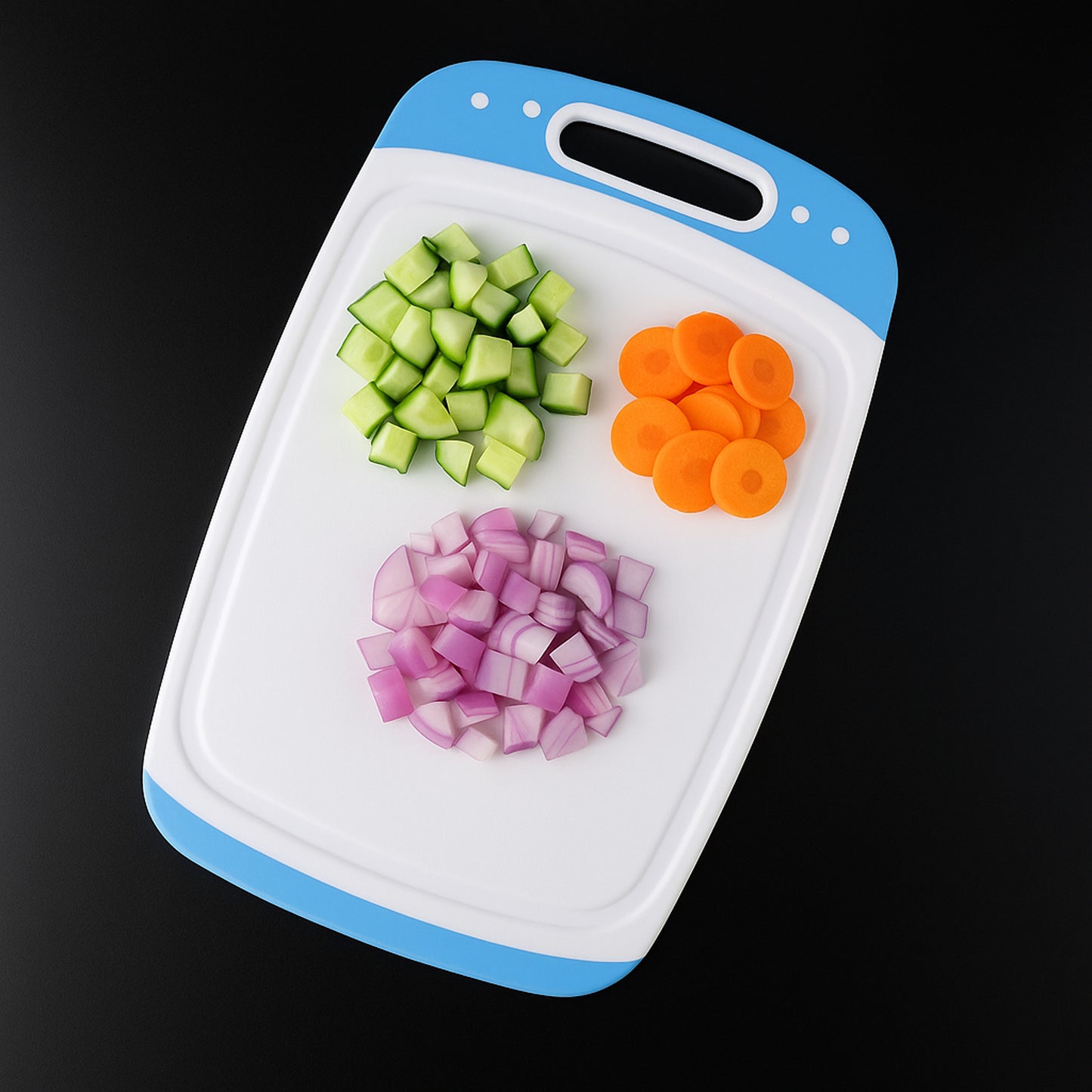 Wukusy Ganesh-themed plastic chopping board for vegetables and fruits, ideal for home kitchen food prep.