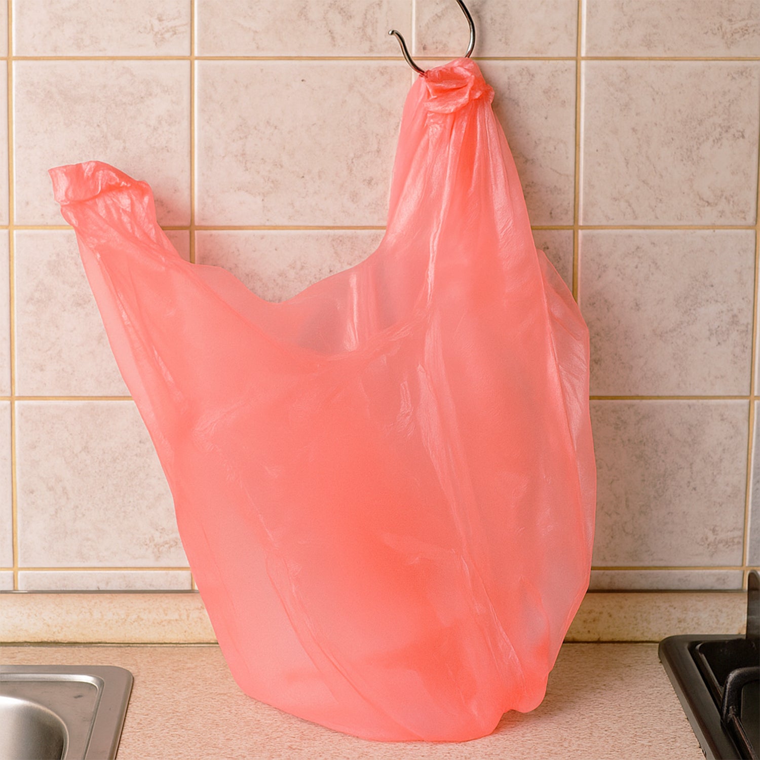 Heavy duty garbage bags by Wukusy, 45x40 cm, 5-pack, suitable for home and kitchen waste disposal.