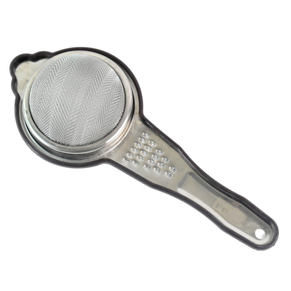 Heavy-duty stainless steel fine mesh tea strainer by Wukusy for brewing loose leaf tea in home and kitchen use.