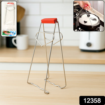 Heavy-duty stainless steel kitchen dish plate and bowl gripper tong by Wukusy, designed for securely handling hot or heavy items.