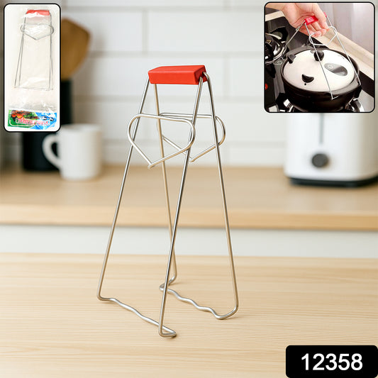 Heavy-duty stainless steel kitchen dish plate and bowl gripper tong by Wukusy, designed for securely handling hot or heavy items.