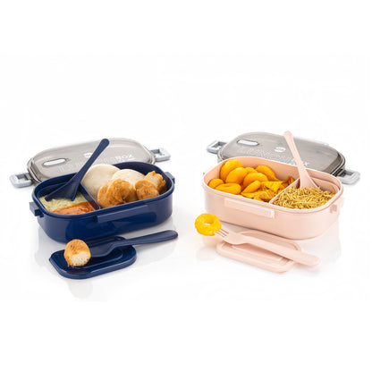 Wukusy Home Chef Premium leak-proof lunch box in a kitchen setting with multiple compartments and secure locking lid.