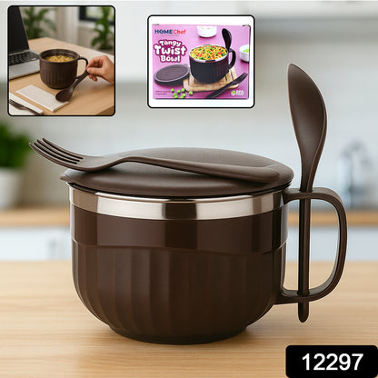 Wukusy Home Chef Tangy Twist insulated lunch bowl, 650ml capacity, with a vibrant design, suitable for hot or cold meals.