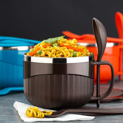 Wukusy Home Chef Tangy Twist insulated lunch bowl, 650ml capacity, with a colorful, durable exterior for hot or cold meals.