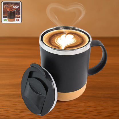 Wukusy insulated coffee mug with spill-proof lid, 350ml capacity, in a sleek design ideal for home and kitchen use