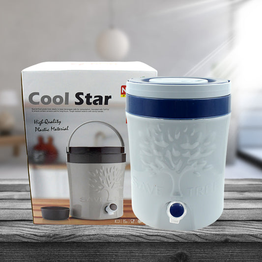 Wukusy insulated plastic water jug with sturdy handle and tap, available in 2500ml, 7500ml, and 12000ml for home and travel use.