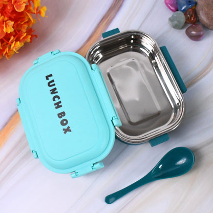 Wukusy insulated stainless steel leakproof lunch box with spoon set, ideal for home and kitchen use, featuring a secure lid and durable design.