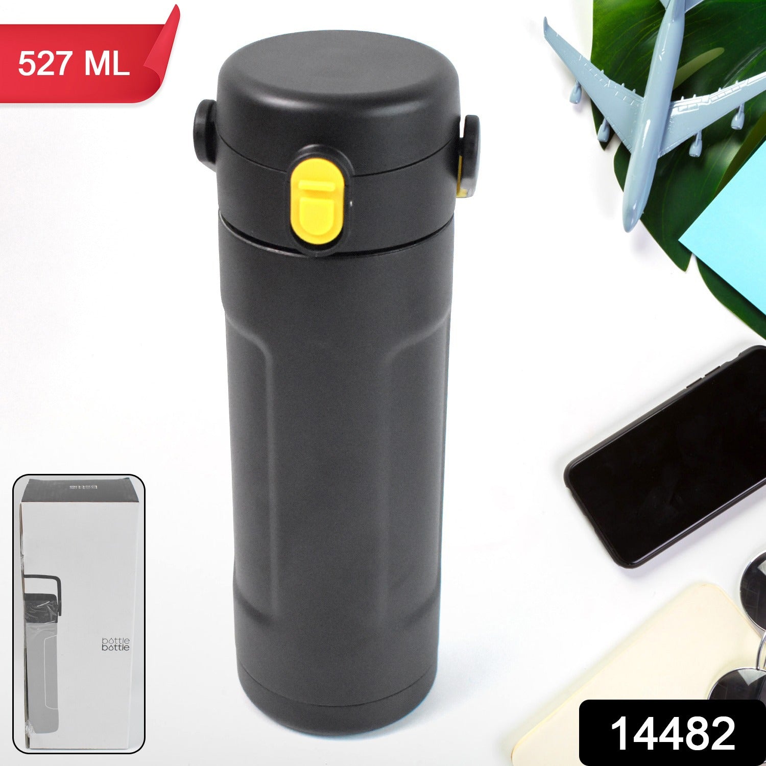 Wukusy insulated water bottle with vacuum seal, leak-proof design, BPA-free, ideal for hot and cold beverages in home and kitchen use.