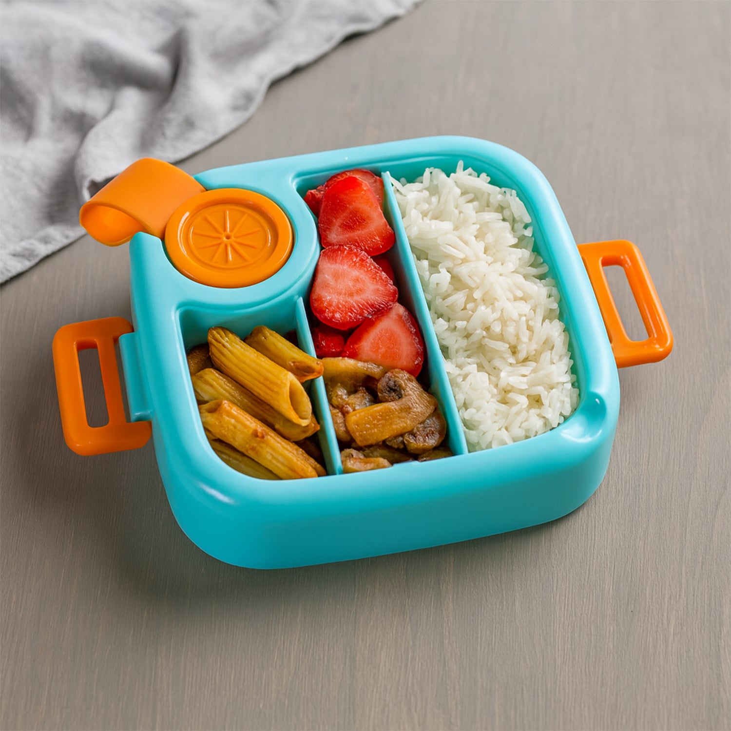 Kids cartoon lunch box set by Wukusy featuring colorful character illustrations, perfect for children's school meals.