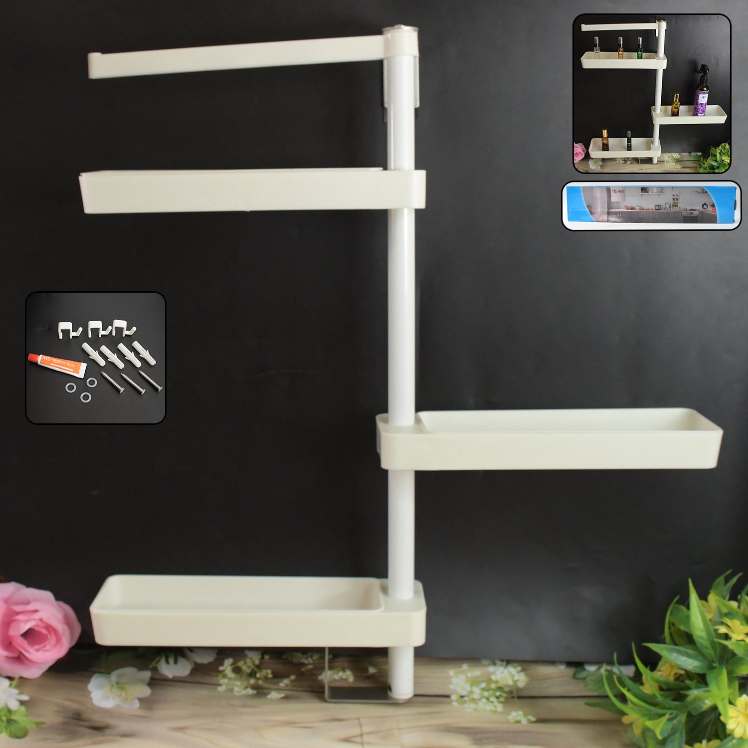 Wukusy adjustable rotating shelf storage racks set for kitchen organization, versatile and space-saving for home use.