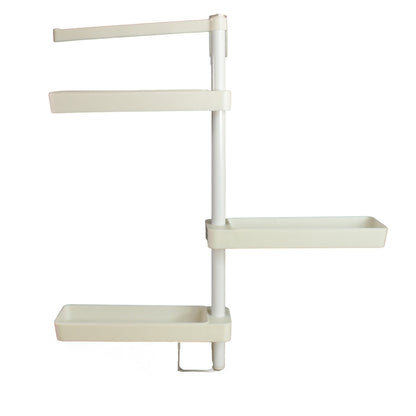 Wukusy rotating kitchen shelf storage racks set, adjustable and multipurpose for home organization and kitchen decluttering.
