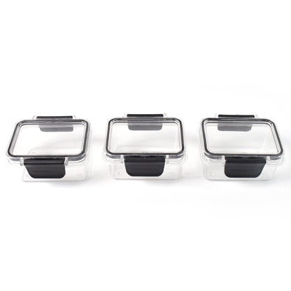 Set of three Wukusy kitchen storage containers with air seal lock lids, 250 ml capacity, ideal for secure food storage.