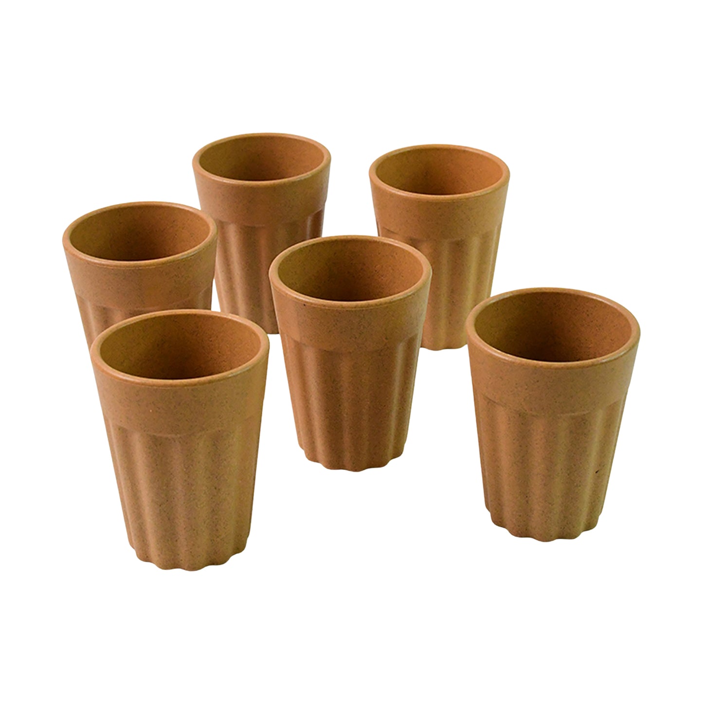Set of six Wukusy Konvex traditional chai cups, 125 ml each, with elegant ceramic design for home and kitchen use.