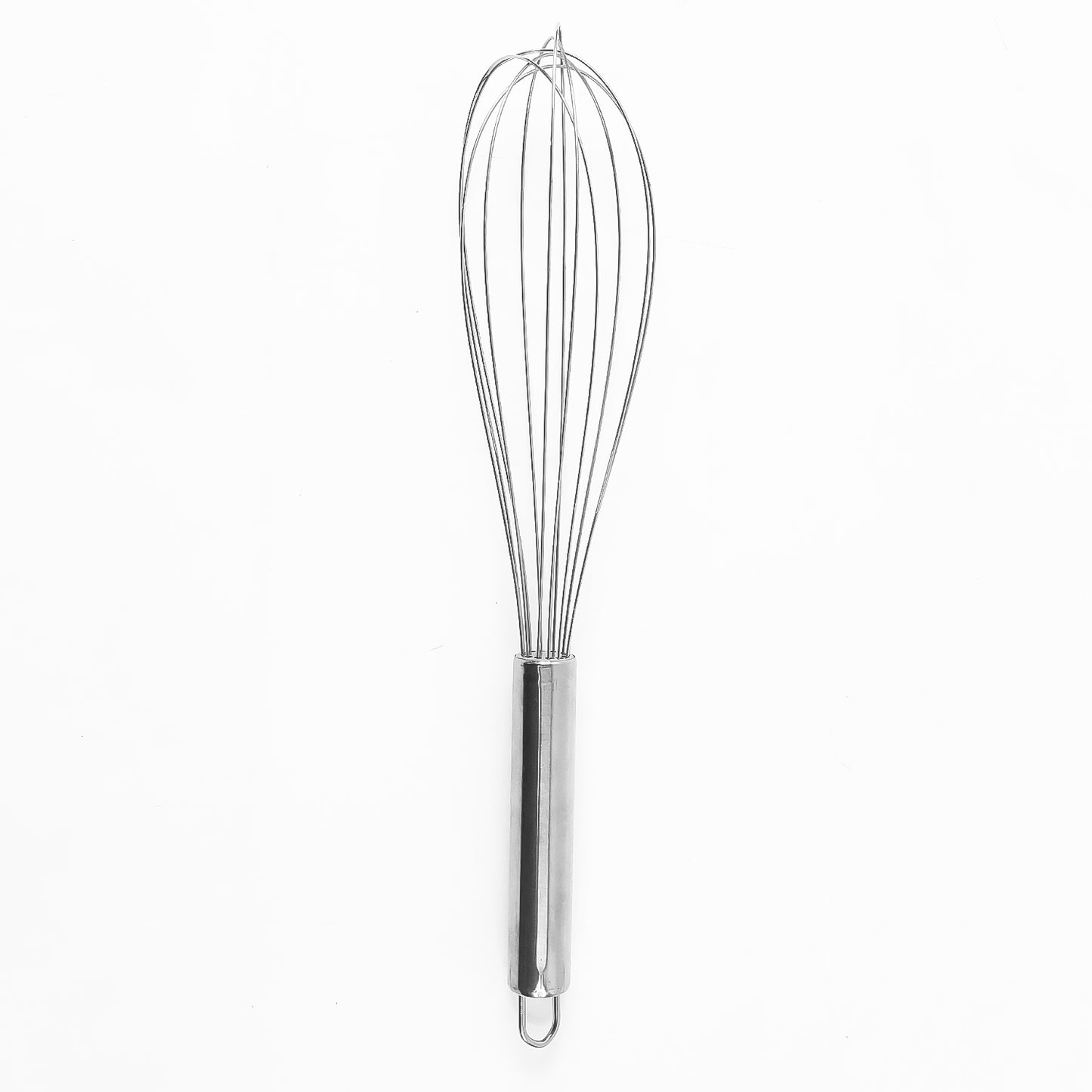 Large stainless steel balloon whisk by Wukusy, 30cm heavy-duty kitchen tool for mixing and whisking in home cooking.