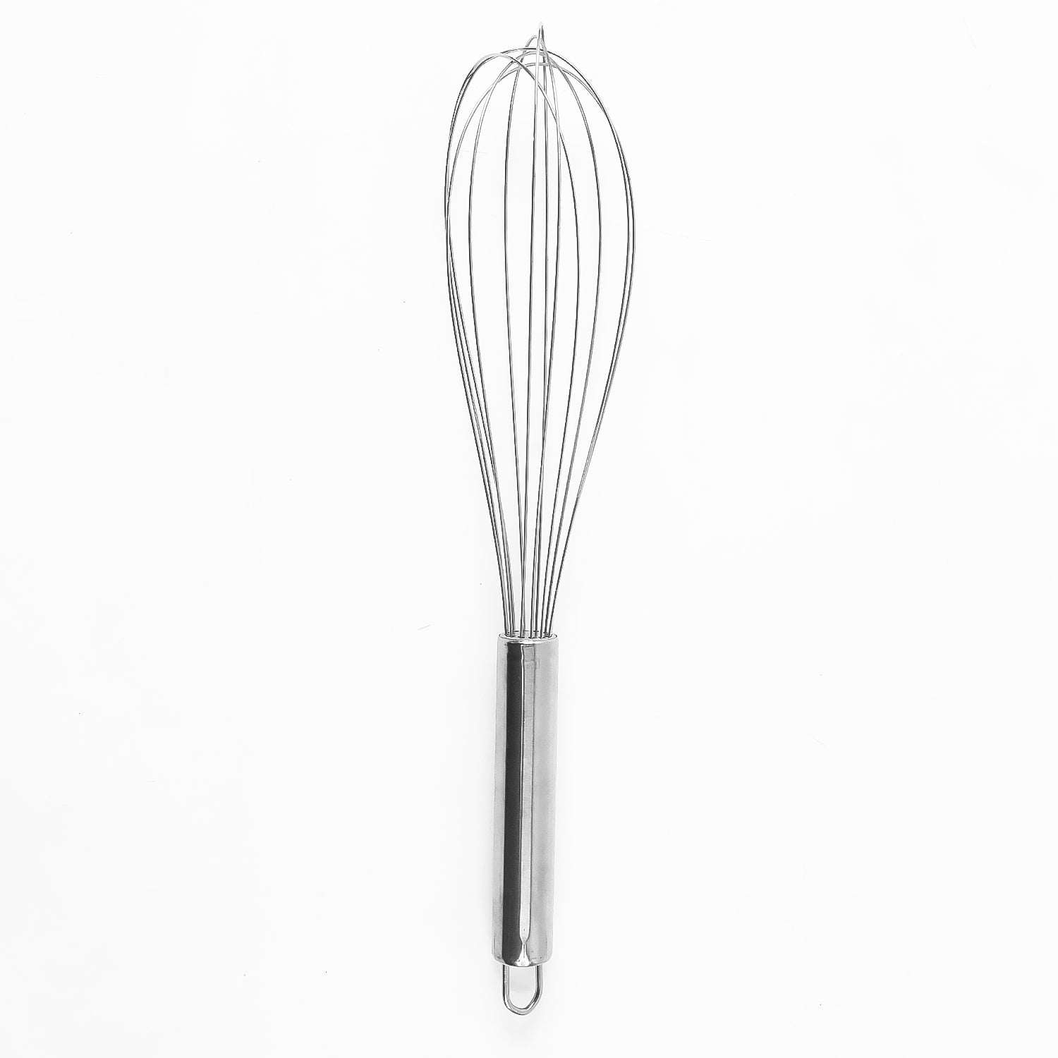 Large stainless steel balloon whisk by Wukusy, 30cm heavy-duty kitchen tool for mixing and whisking in home cooking.