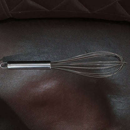 Large stainless steel balloon whisk by Wukusy, heavy-duty kitchen tool, 30cm for mixing and whipping in the home kitchen.