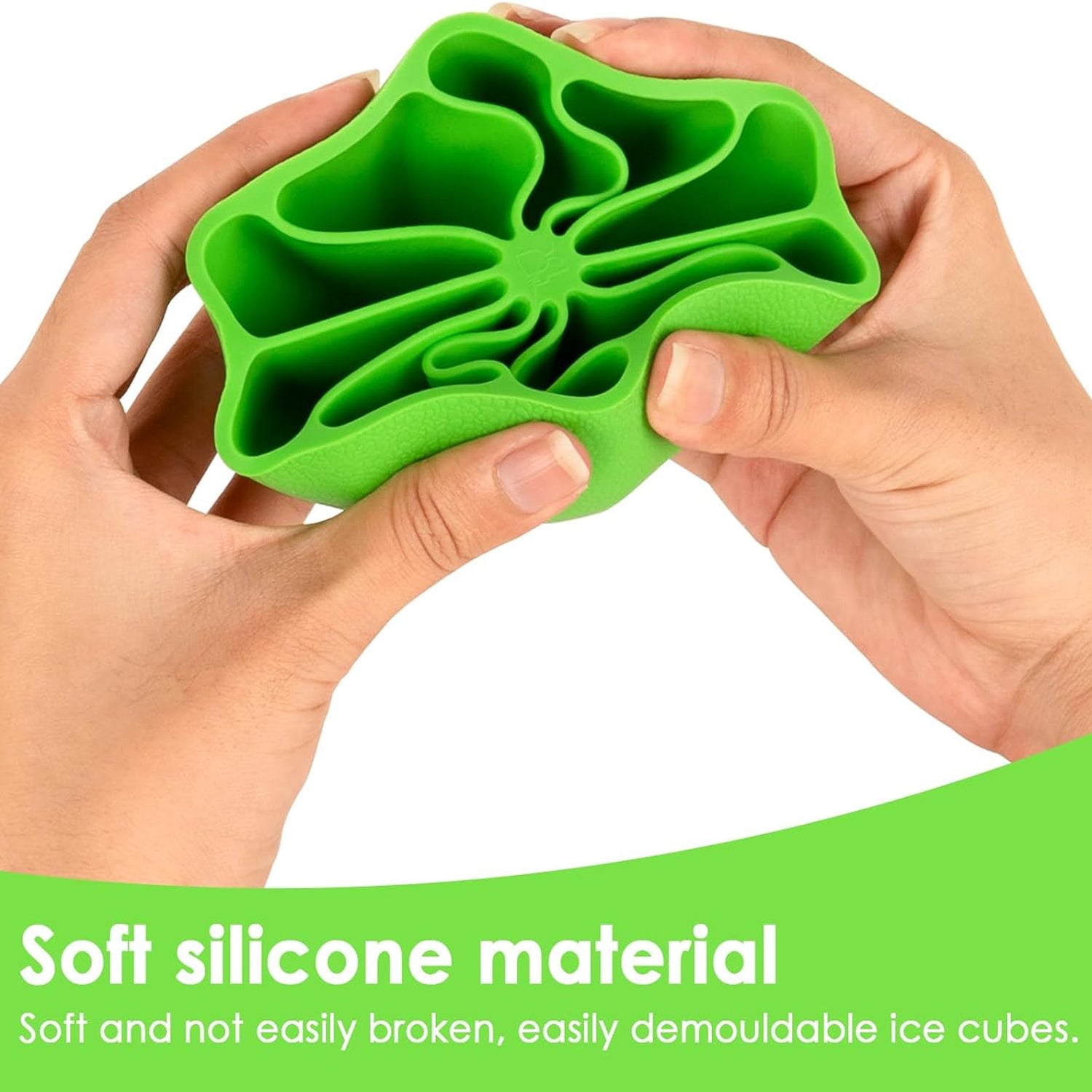 Wukusy lemon shape flexible silicone ice cube tray with 8 round ice mold slots for home and kitchen use