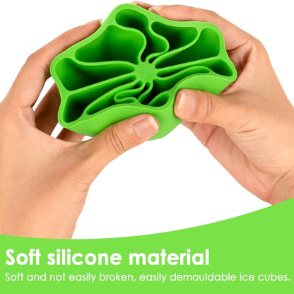 Wukusy lemon shape flexible silicone ice cube tray with 8 round ice mold slots for home and kitchen use