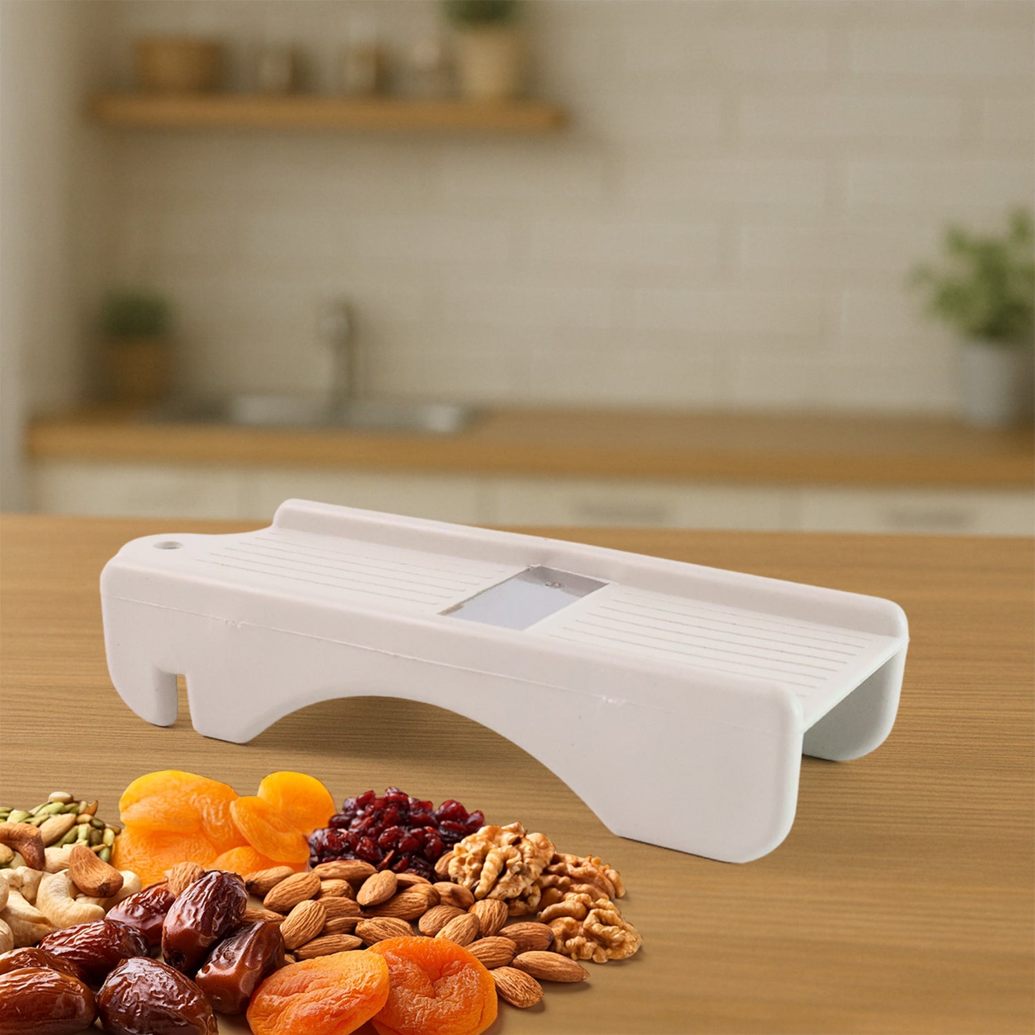 Wukusy Liger multipurpose dry fruit and ginger slicer for home kitchen use, with a compact design and stainless steel blades.