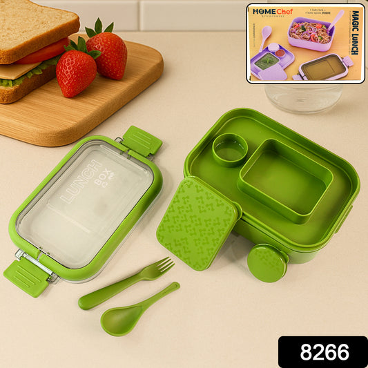 Wukusy Magic Lunch Box with leakproof compartments for easy meal organization, suitable for home and kitchen use.