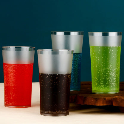 Set of six Wukusy matte finish glass tumblers, approximately 300ml each, for home and kitchen use.