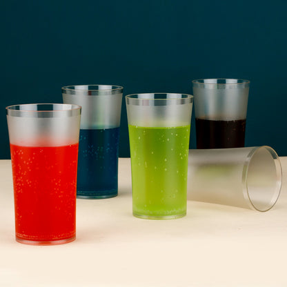 Set of six Wukusy matte finish glass tumblers, approximately 300ml each, for home and kitchen use, with a sleek, modern design.