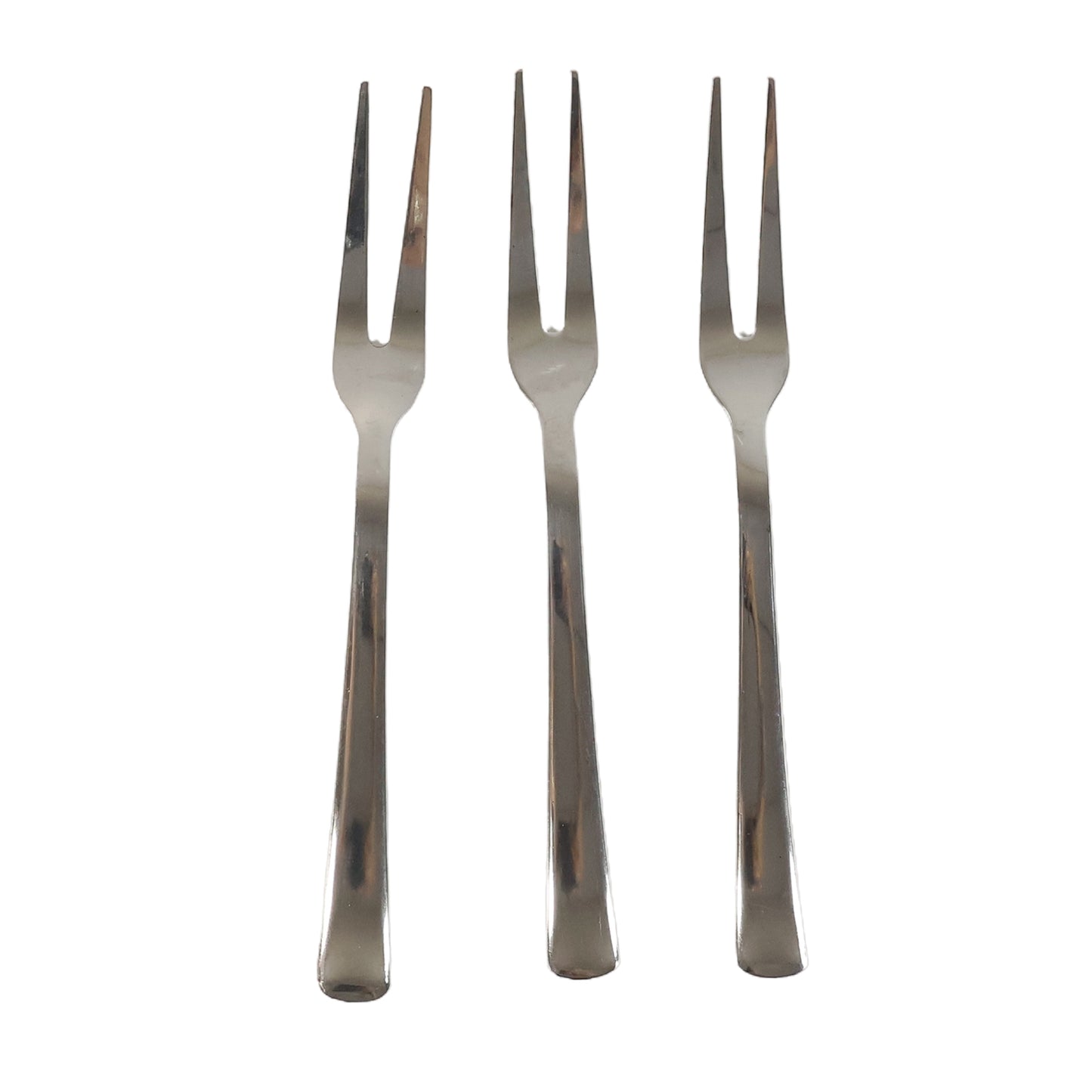 Set of three Wukusy mini dessert fruit forks for serving small desserts and fruits in home and kitchen settings.