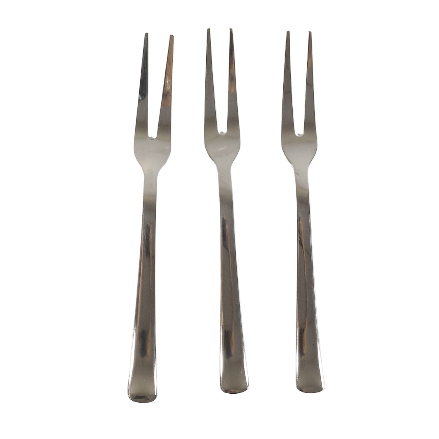 Set of three Wukusy mini dessert fruit forks for serving small desserts and fruits in home and kitchen settings.