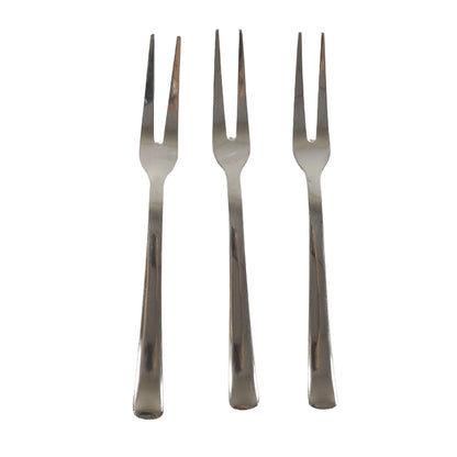 Set of three Wukusy mini dessert fruit forks for serving small desserts and fruits in home and kitchen settings.