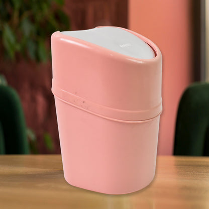 Wukusy plastic mini trash can with lid for home and kitchen use, small garbage bin for waste disposal.