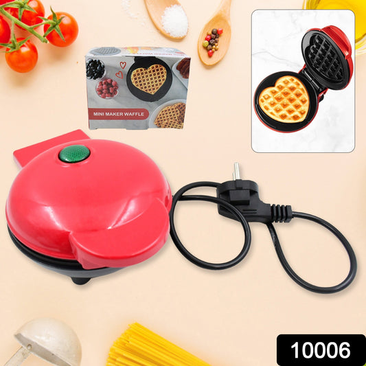 Wukusy mini waffle maker machine with non-stick surfaces, perfect for breakfast, desserts, sandwiches, and snacks in a home kitchen setting.