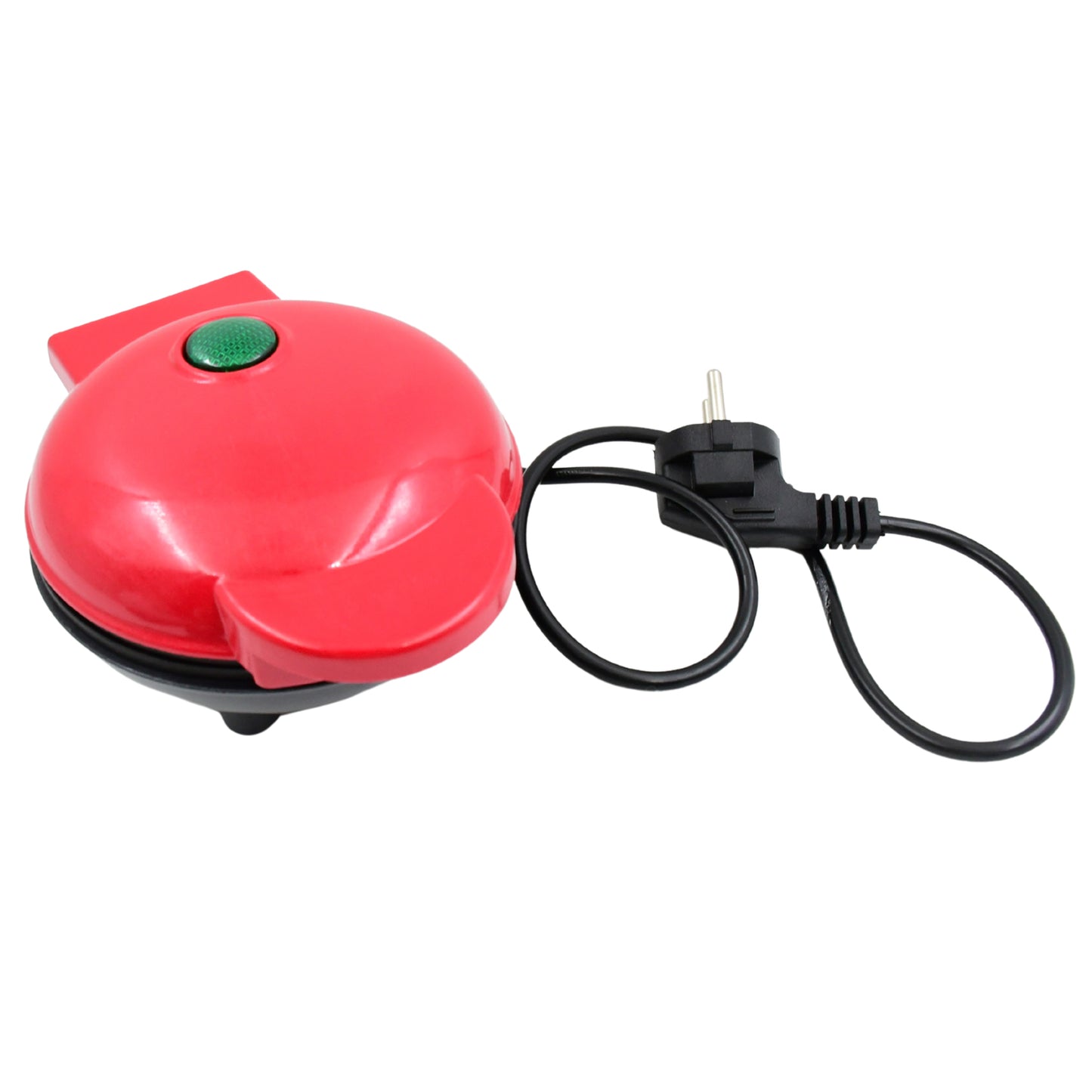 Wukusy Mini Waffle Maker machine with non-stick surfaces for making waffles, paninis, and snacks in a home kitchen setting.