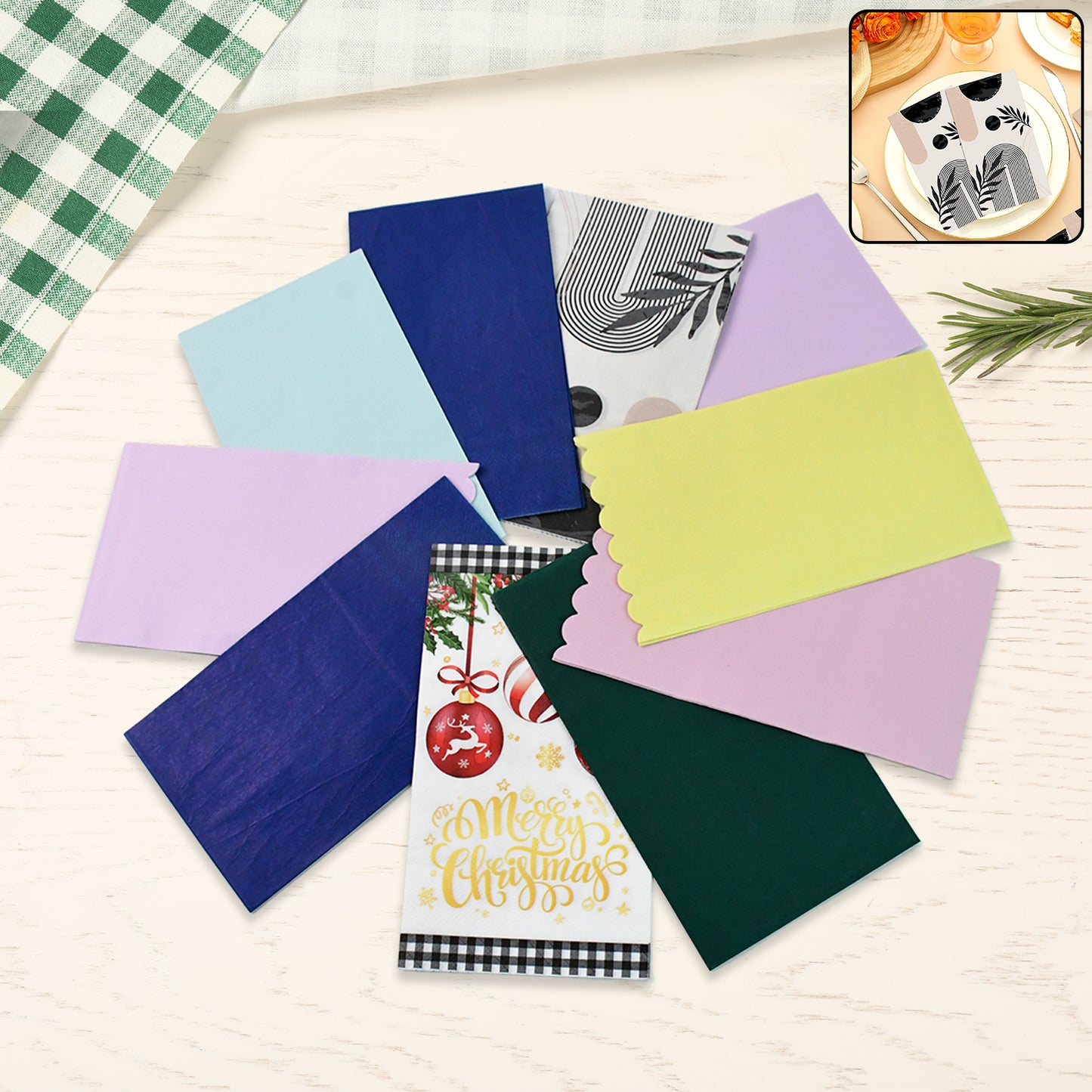 Set of 10 multi-color printed disposable food wrapping papers by Wukusy, ideal for home kitchen food storage and wrapping.