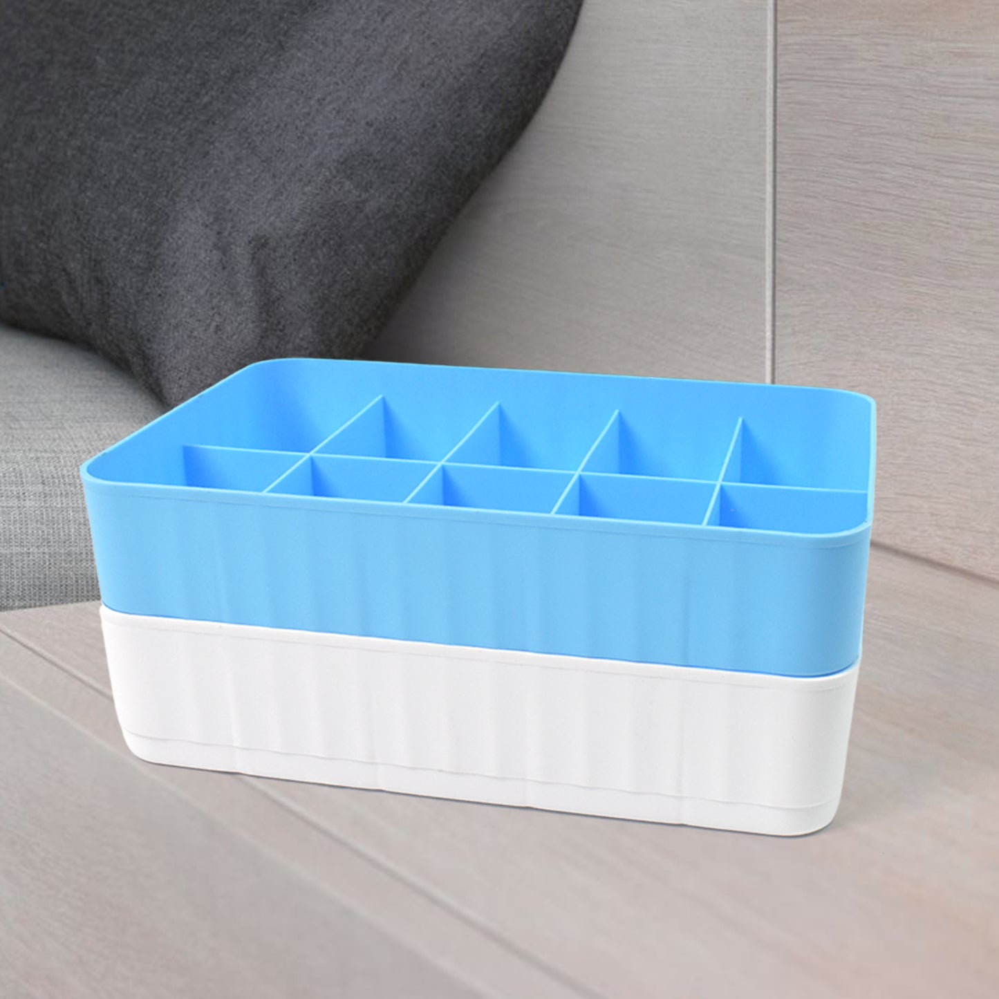 Wukusy multi-function desktop drawer storage box set with 10 grid compartments for underwear and socks, ideal for home and kitchen use