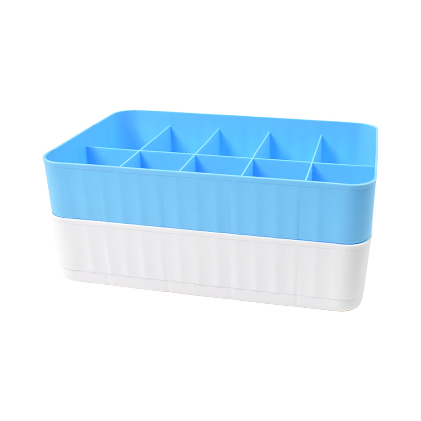Wukusy multi-function desktop drawer storage box with 10 grids for underwear and socks, set of two, for home organization.