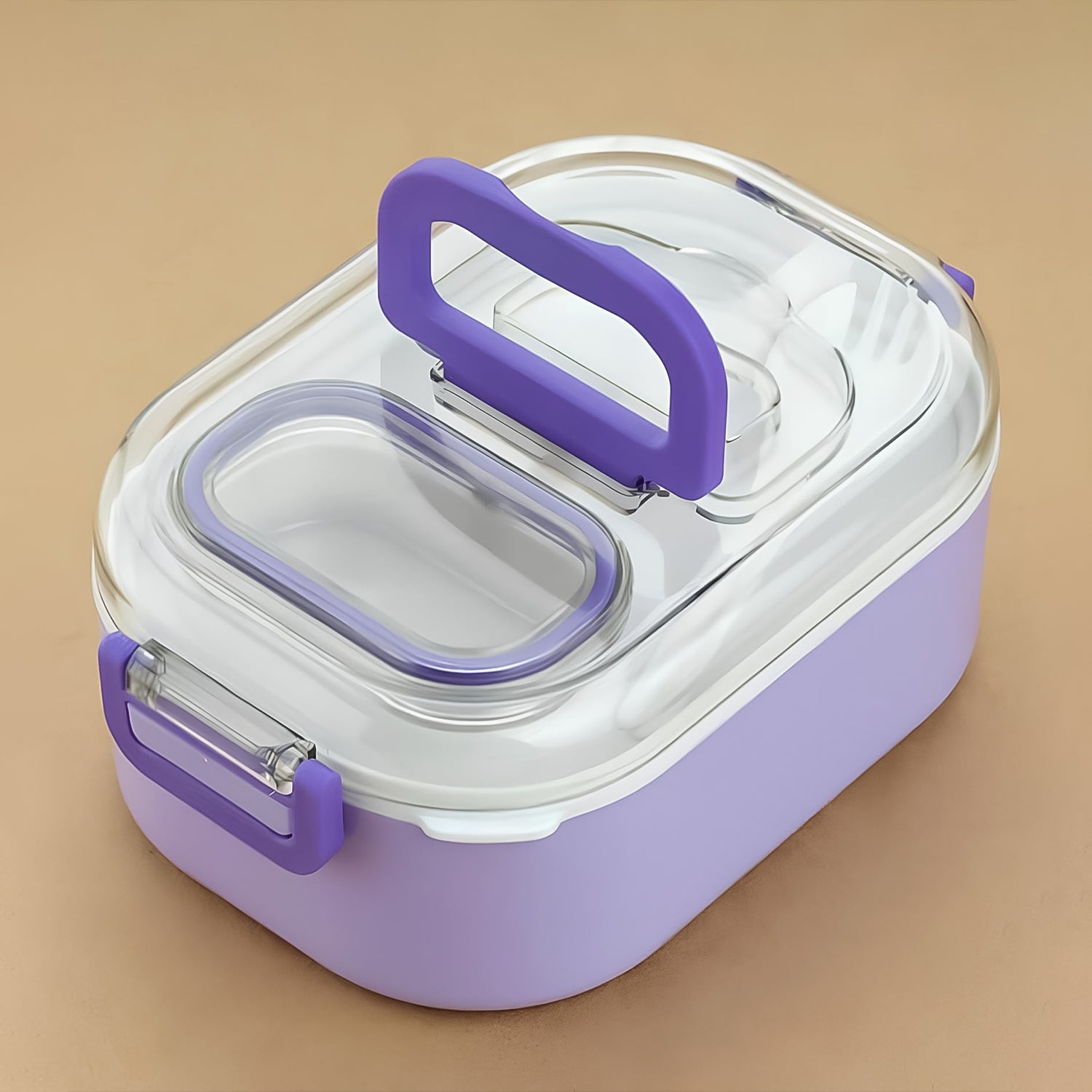 Wukusy multi-functional leakproof lunch box with cutlery and tumbler for home and kitchen use, featuring secure compartments and stylish design.