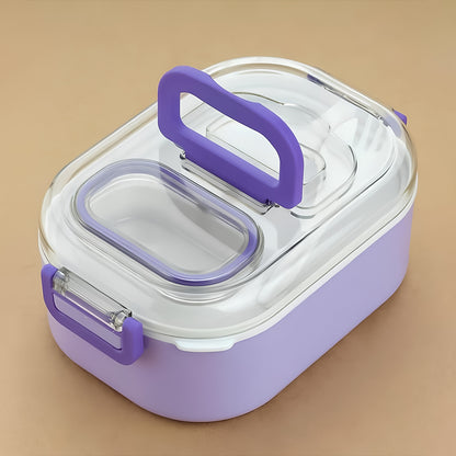 Wukusy multi-functional leakproof lunch box with cutlery and tumbler for home and kitchen use, featuring secure compartments and stylish design.