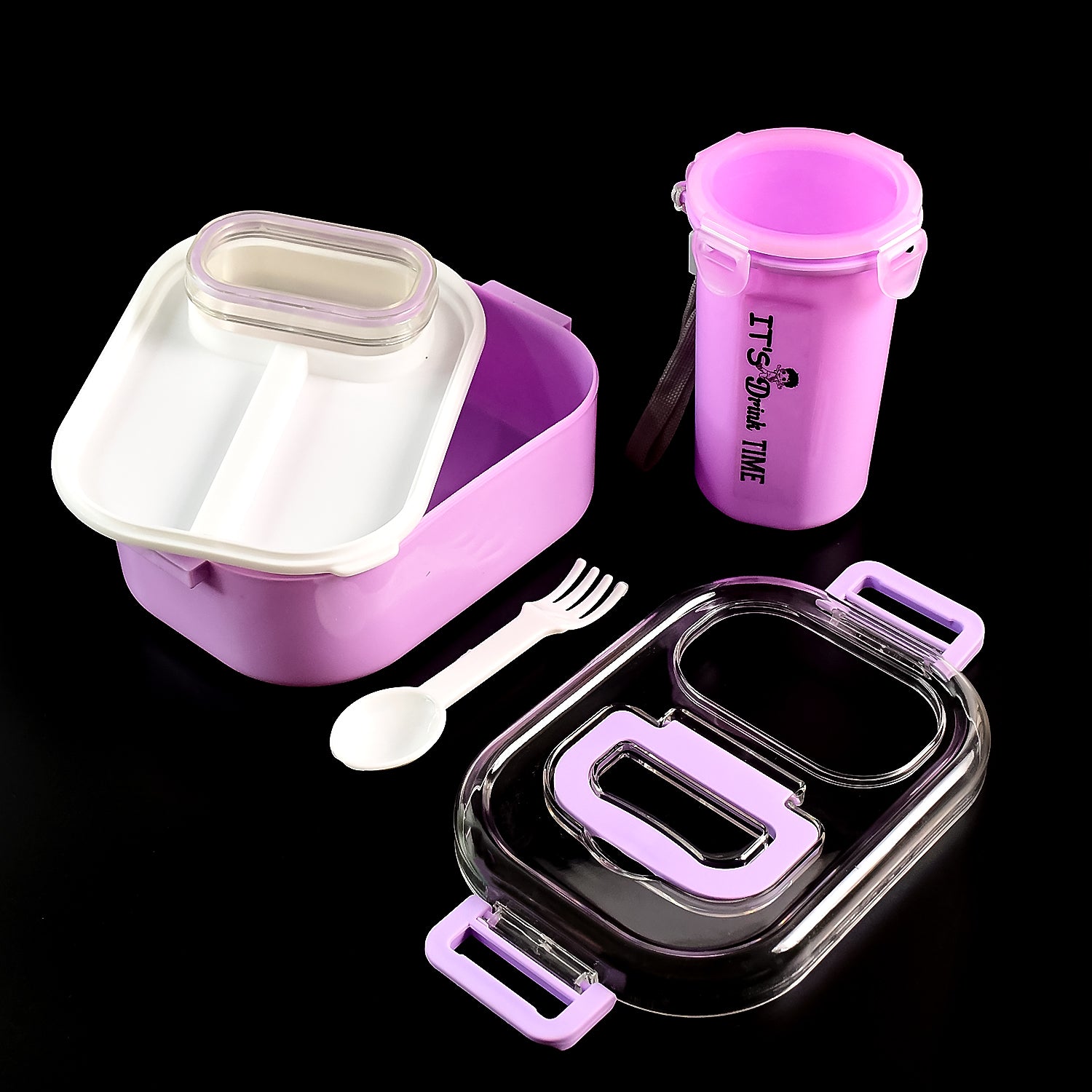 Wukusy multi-functional leakproof lunch box with cutlery and tumbler for home and kitchen use, featuring compartments and secure lids.