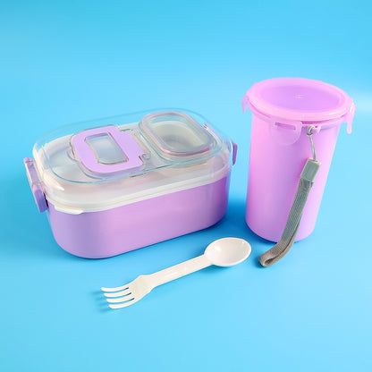 Wukusy multi-functional leakproof lunch box set with cutlery and tumbler for convenient home and kitchen use.