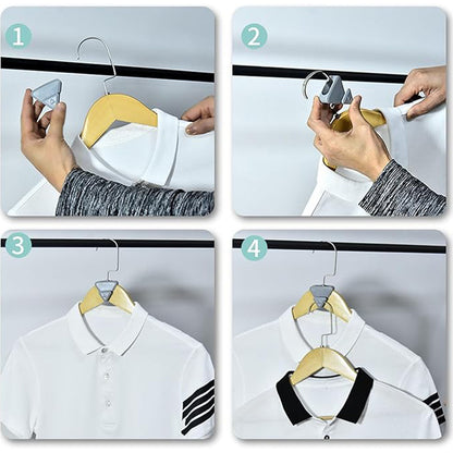 Set of five Wukusy multi-functional plastic triangle hanger connector hooks for home and kitchen organization.