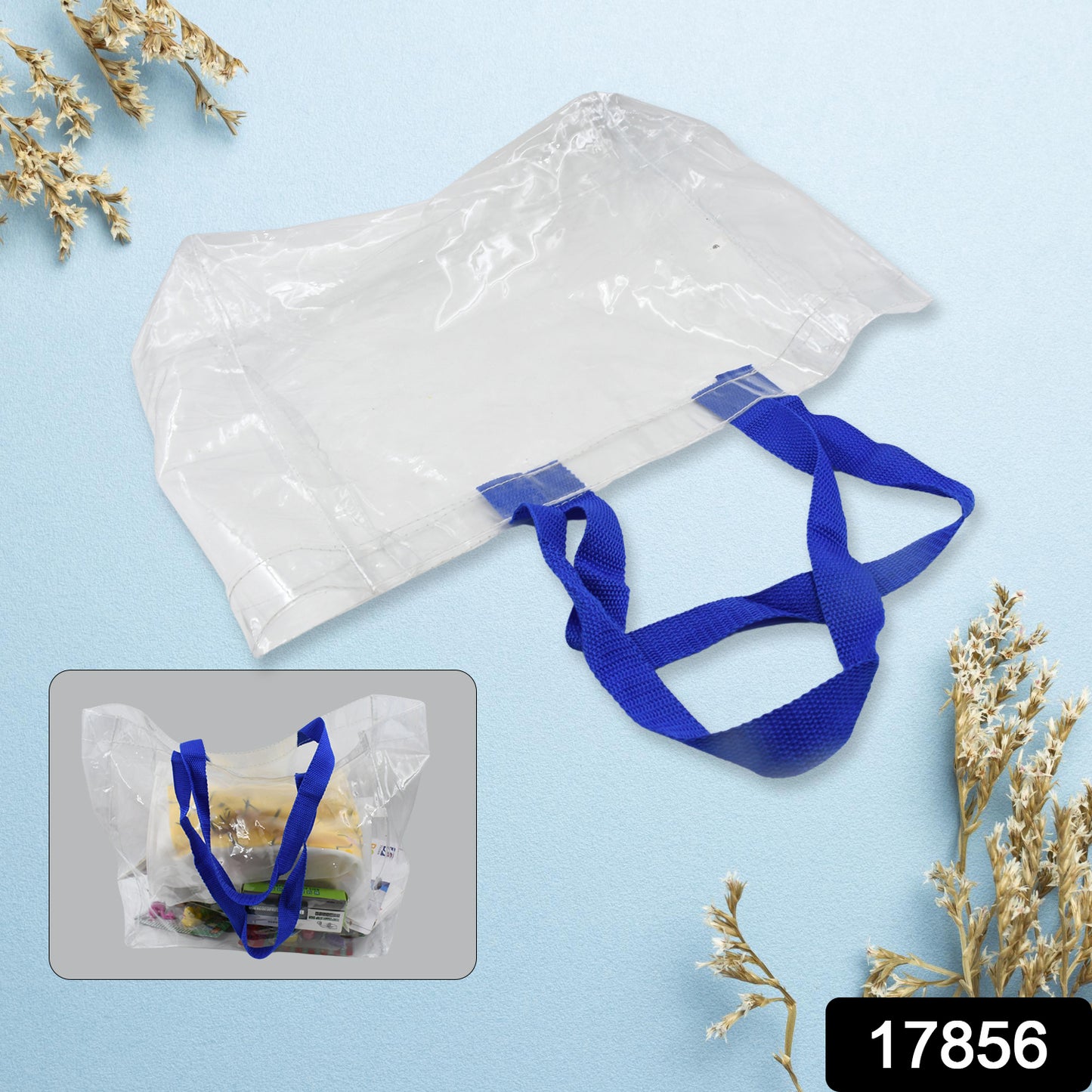 Wukusy transparent multifunctional handle bag for home and kitchen storage, 453014 cm, made of clear plastic