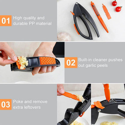Wukusy multifunctional garlic press and mincing crushing tool for kitchen use, made of durable material, suitable for garlic preparation.