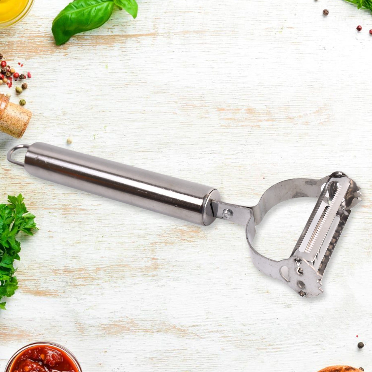 Wukusy 5-piece multifunctional peeler and grater set for kitchen, including fruit peelers and household gadgets for food prep.