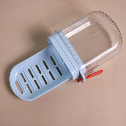 Wukusy multifunctional soap box with drain tray and lock clip, designed for kitchen or bathroom use, in a compact, organized style.