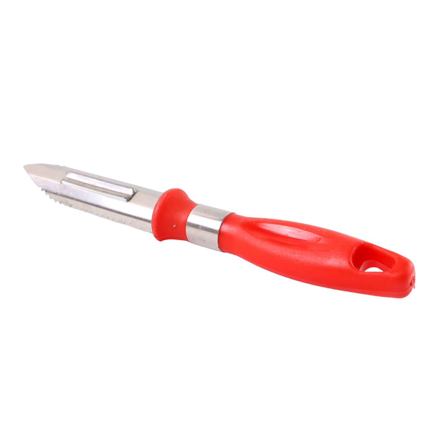Wukusy 2-in-1 stainless steel knife peeler for versatile kitchen use, shown with a sleek handle and peeling blade.