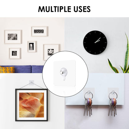Wukusy multipurpose adhesive damage-free photo frame wall hook on a wall, suitable for home and kitchen use.